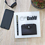 Cardholder, Personalised Pen & Keychain Set For Dad