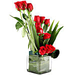 Beautiful Red Roses Vase Arrangement