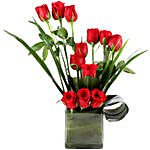 Beautiful Red Roses Vase Arrangement