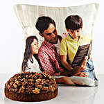 Walnut Dry Cake Personalised Cushion Combo