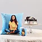Photo Cushion, Mug & Chocolate Cake Combo For Her