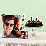 Photo Cushion, Mug & Truffle Cake Combo