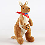 Adorable Mom & Baby Kangaroo Soft Toy- Beige