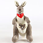 Adorable Mom & Baby Kangaroo Soft Toy- Grey