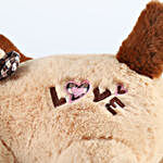Cute Dog With Love Patch Soft Toy- Medium