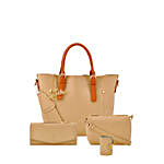 LaFille Ritzy Beige Handbag Set