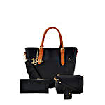 LaFille Ritzy Black Handbag Set