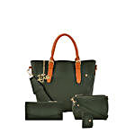 LaFille Ritzy Green Handbag Set