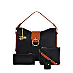 LaFille Vogue Black Handbag Set