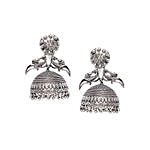 Peacock Tribal Silver Plated Jhumkis