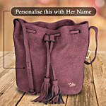 Drawstring Purple Sling Bag
