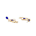 Gold Plated Blue Drop Earrings