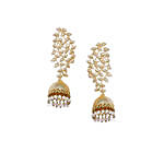 Gold Plated Leaf Dome Shaped Earrings