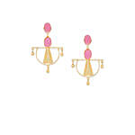 Gold Plated Pink Drop Earrings