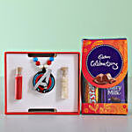 Avengers Rakhi & Cadbury Chocolate Box