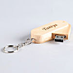 Personalized Wooden Pen Drive & Keychain-16 GB
