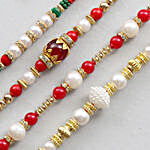 Set Of 4 Appealing Pearl & Beads Rakhis