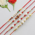 Set Of 4 Appealing Pearl & Beads Rakhis