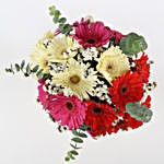 Bucket Of Gerbera & Statice Flowers