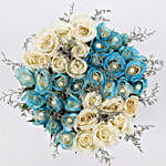 White & Blue Rose Box