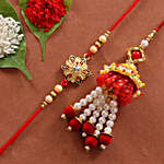 Lumba & Colorful Flower Shape Rakhi Combo