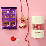 Designer Rakhi Pair With Silk Chocolates