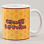 Delightful Rakhi & Printed Mug Combo- Telugu