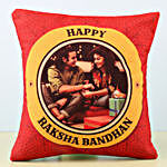Fancy Pearl Rakhi & Personalised Cushion Combo