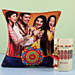Bhaiya Bhabhi Rakhi & Personalised Cushion Combo