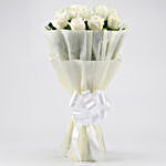 Elegant Pristine White Roses Bouquet