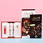 Designer Rakhi Set & Lindt Chocolate Combo
