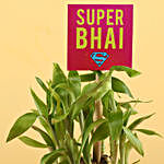 2 Layer Bamboo & Rudraksha Rakhi For Super Bhai