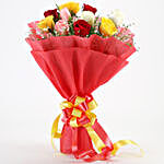 Glamorous Mix Roses Bouquet & Rakhi Set