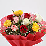 Glamorous Mix Roses Bouquet & Rakhi Set