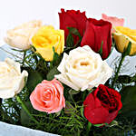 Mixed Roses Bouquet & Meenakari Rakhi