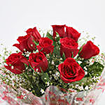Red Roses Bouquet & Meenakari Rakhi