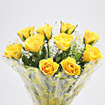 Yellow Roses Bouquet & Rakhi