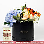 Exotic Floral Arrangement & Pearl Rakhi
