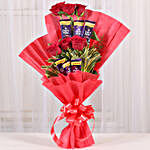 Red Roses Chocolate Bouquet & Rakhi