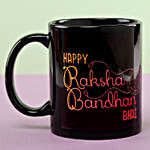 Happy Raksha Bandhan Black Mug & Rakhi