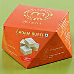 Golden Floral Rakhi & Free Badam Burfi Box