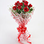 Red Roses Bouquet & Meenakari Rakhi