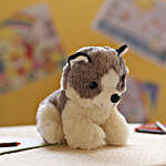 Adorable Grey & White Dog Soft Toy
