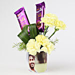 Chocolaty Carnations In Personalised Mug