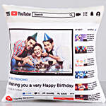 Personalised YouTube Birthday Cushion