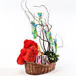 Beautiful Floral Basket With Candy Tree
