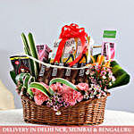 Exotic Basket Of Flowers & Goodies