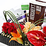 Perfect Gift Hamper- Exotic Flowers & Goodies