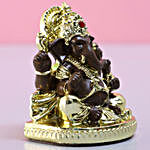 Diwali Greetings With Gold Plated Ganesha Idol