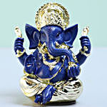 Gold Plated Blue Ganesha Idol